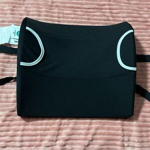 Black Lumbar Support Cushion w Straps OEKO-TEX